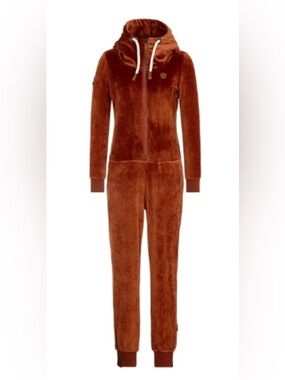 Naketano Blaumann Mack III Copper Velour Onesie Jumpsuit Medium